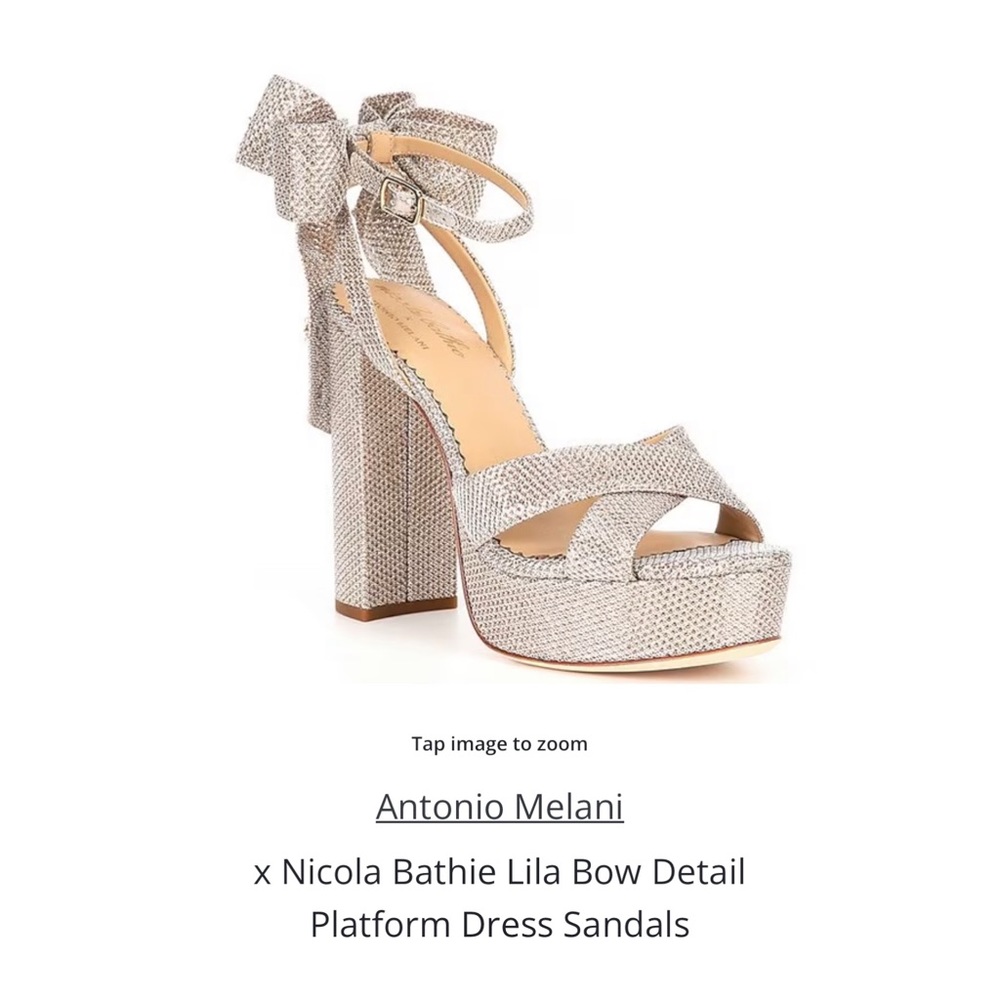 Antonio Melani x Nicola Bathie Lila Bow Platform Heels sz 9